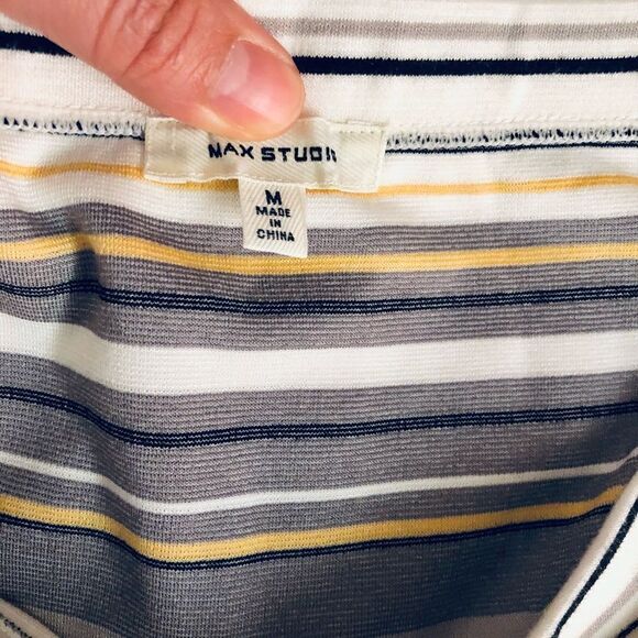 MAX STUDIO Striped Pencil Midi Skirt‎ / Sz M - Picture 5 of 6